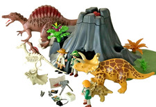 PLAYMOBIL jurassic volcan dinosaures 4170 4174 tricératops spinosaure