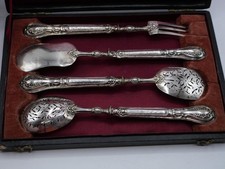 SERVICE A HORS D OEUVRES 4 PIECES ALL SILVER POINCON MINERVA 1ST TITLE