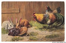 BY-BFP2-1021-BIRD - ONE ROOSTER - ONE CHICKEN AND TWO RABBITS