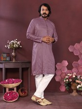 Indien Pure Coton Kurta Pyjama Pour Hommes Mariage Vêtement Déguisement Rayon