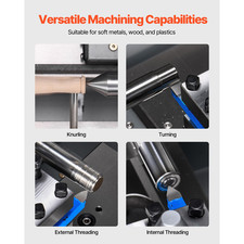 Tour À Métaux De Précision 210X370 Mm 550 W 0-2500 Tr/Min Vitesse Variable