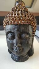 Thai Feng Shui Buddha Head Sculpture, Wood Effect Polyresin. 28cm