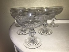 ST LOUIS CRYSTAL 6 SUBLIME CHAMPAGNE GLASSES CUT CRYSTAL MODEL TRIANON