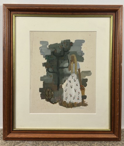 Gouache signée art naïf - :,