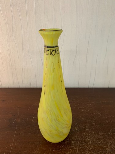 Vase jaune legras signé - vase,