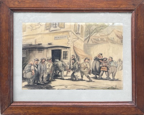 Tableau peinture cadre 20è - peinture,