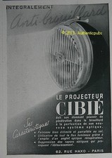 ADVERTISEMENT CIBIE ANTI FOG PROJECTOR HEADLIGHT 1941 FRENCH AD PUB