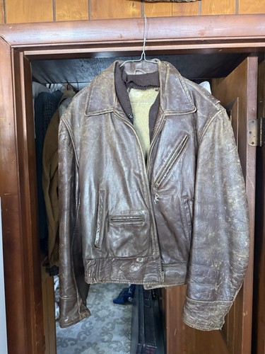 Vintage 1950 brown horsehide - vintage,