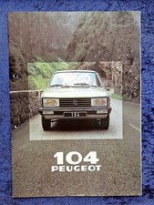 Peugeot 104 GL GR SR S brochure 1980, punched