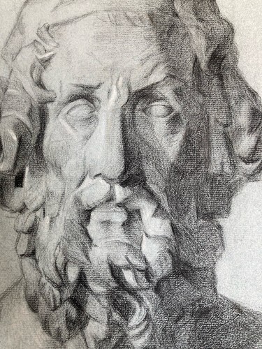 Tres beau dessin fusain - fusain, xixe
