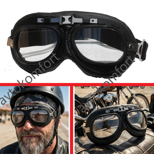 Lunettes moto rétro style - moto,