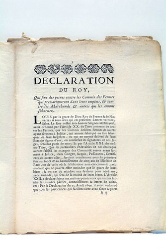 Declaration roy peines - declaration, du