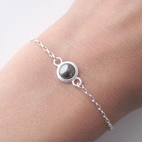 Bracelet perle grise swarovski - bracelet,
