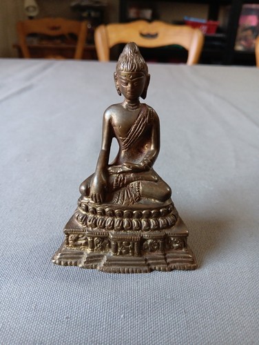 Petit bouddha bronze 10cm - bouddha, en