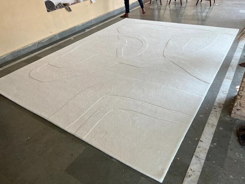 Tapis blanc touffeté - blanc, à