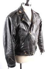 Langlitz Columbia Black Leather 8 Pocket Motorcycle Coat Jacket Mens Size 42 USA