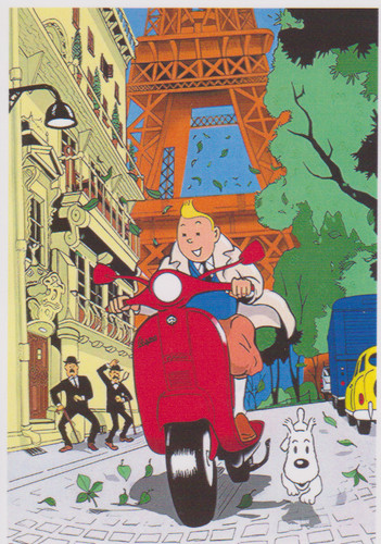 Tintin scooter vespa paris - -,