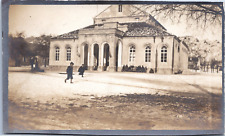 Montenegro, Cetinje, Children in front of the Theatre and Library, vintage silve