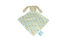 Doudou lapin plat marron blanc