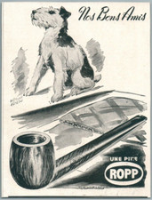 1920 Pipe Ropp Illustrator Raymond Female Dog Tobacco Advertising Antique Ad Dog