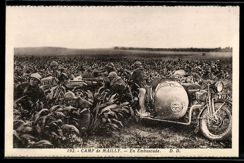 Cpa camp mailly side car - cpa, de