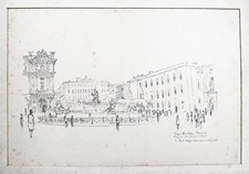 Karl Ludwig Nagel Piazza Termini Rome Dessin 1928