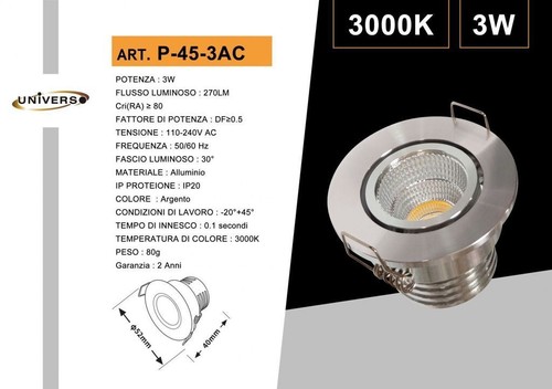 Mini spot led universo - led,