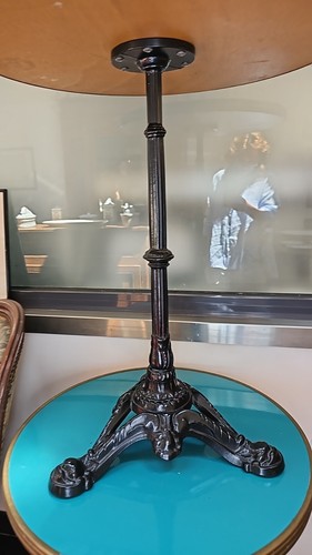 Table bistrot pied fonte - table,