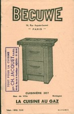 Vintage Becuwe Blotter Stove 207 Gas Cooker Ch. Jacquet Ets Rouen