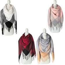 Écharpe carrée femme douce et chaude en laine viscose idéal l'automne et l'hiver