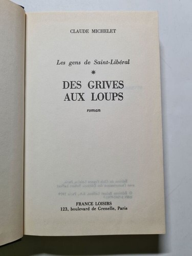 Des grives aux loups claude - aux,
