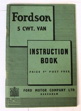 FORDSON 5 cwt Van Commercial Owners Handbook 1947 #P.4897/1147