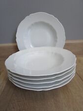 6 HAVILAND Limoges Porcelain White Hollow / Salad Plates