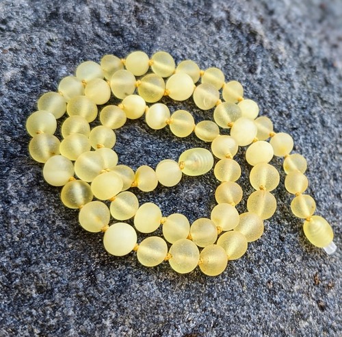Collier ambre jaune perles