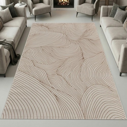 Tapis crème motif ondulé