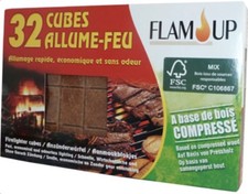 Lot 32 cube allumeur allume feu sans odeurs cheminée barbecue poêle FLAM UP
