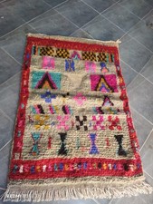 Handmade Moroccan Berber Rug Colorful Wool Carpet Bohemian Boujaad Style Deco