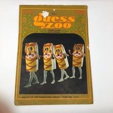 VTG MCM Halloween Costume Guess Zoo Gibson Childs Paper Sack Tough Tiger UNUSED
