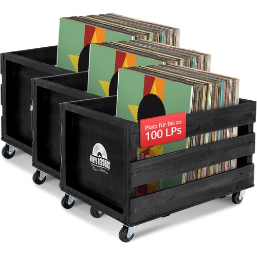 Rangement vinyles caisse - 3x,