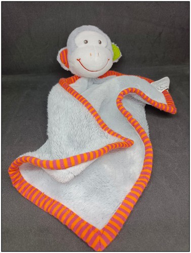 Doudou plat singe - plat, gris