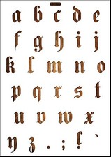 POCHOIR EN PLASTIQUE MYLAR  Format A4  Alphabet Germanica Lettres Minuscules