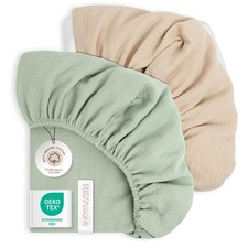 Drap Housse Cododo 70x140 Coton – Lot de 2 Draps-Housses Berceau 100 Mousseli...