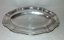GRAND PLAT EN METAL ARGENTE DE