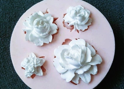 Moule silicone fleurs roses - silicone,