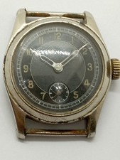 Vintage WWII Military Beautiful Black Dial Watch Cal. AS 984 Swiss Made Montre