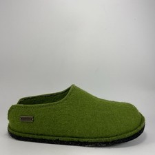 Haflinger Flair Smily Slippers Womens Size 40, US Size 9 Grass Green Wool
