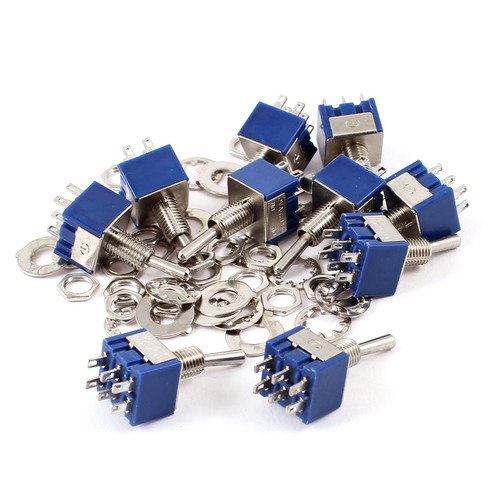 10pcs miniature dpdt 2 - dpdt, on/on