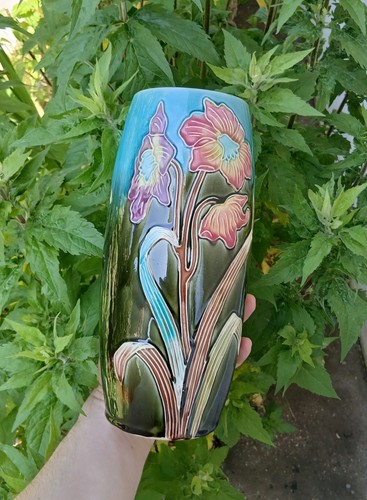 Vase ancien barbotine - vase,