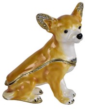 Boîte à Bijoux Boîte de Pilule Figurine Chien Chiwawa Coffret Chien