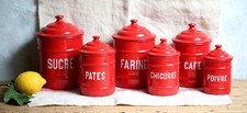 6 French Canisters Set of Red